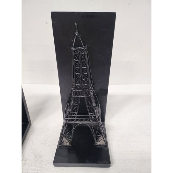 Wood Metal 3D Eifel Tower Figurine Bookends Pair Historical Wonders Collection - Picture 2 of 8